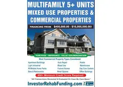  COMMERCIAL & MULTIFAMILY 5+ UNITS FINANCING UP TO $10 MILLION! (Refinance & Purchase)