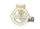 Gold And Silver White Enamel Dance Hollowed Out Medal